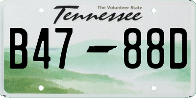 TN license plate B4788D
