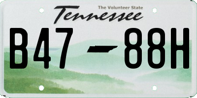 TN license plate B4788H