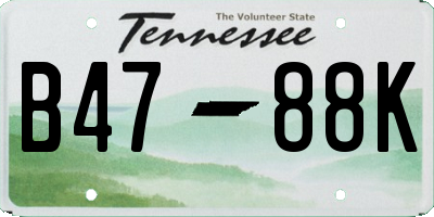 TN license plate B4788K