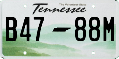 TN license plate B4788M