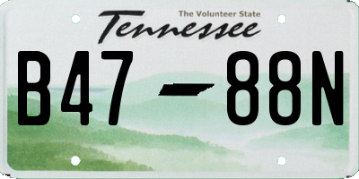 TN license plate B4788N