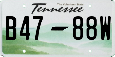 TN license plate B4788W