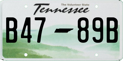TN license plate B4789B