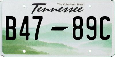 TN license plate B4789C