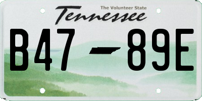 TN license plate B4789E