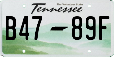 TN license plate B4789F
