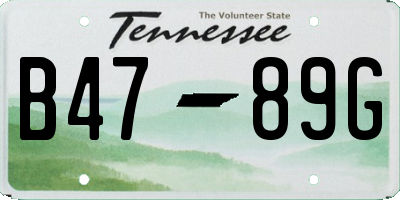 TN license plate B4789G