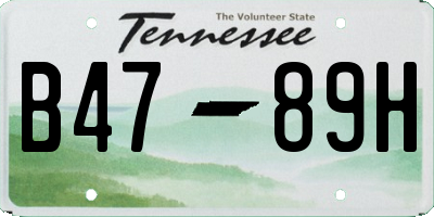 TN license plate B4789H