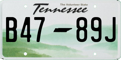 TN license plate B4789J