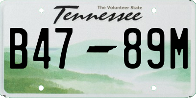 TN license plate B4789M
