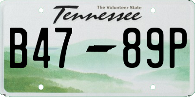 TN license plate B4789P
