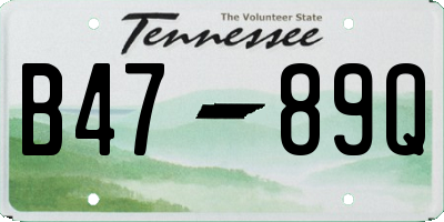 TN license plate B4789Q