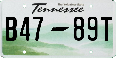 TN license plate B4789T
