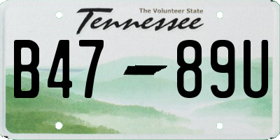 TN license plate B4789U