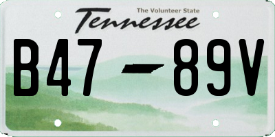 TN license plate B4789V