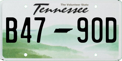 TN license plate B4790D