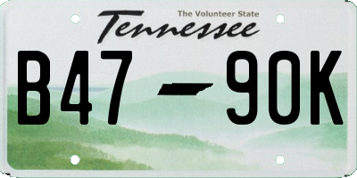 TN license plate B4790K