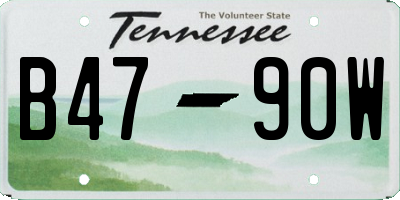 TN license plate B4790W