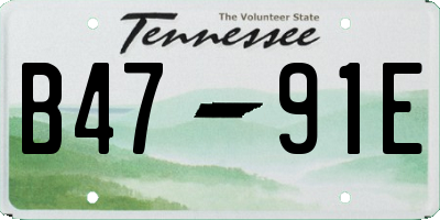TN license plate B4791E