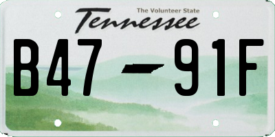TN license plate B4791F