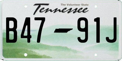 TN license plate B4791J