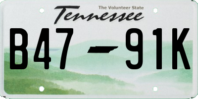TN license plate B4791K