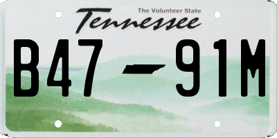 TN license plate B4791M