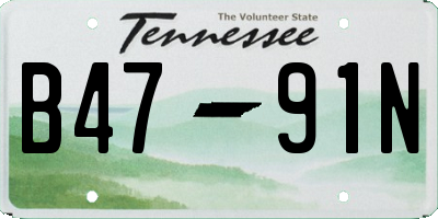TN license plate B4791N