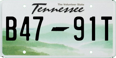 TN license plate B4791T