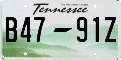 TN license plate B4791Z