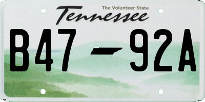 TN license plate B4792A