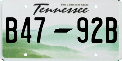 TN license plate B4792B