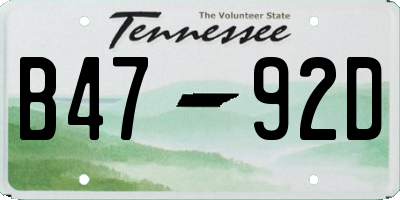TN license plate B4792D