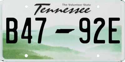 TN license plate B4792E
