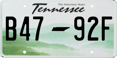 TN license plate B4792F