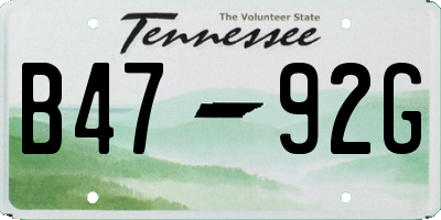 TN license plate B4792G