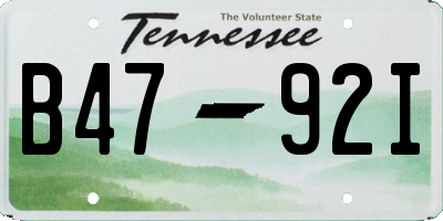 TN license plate B4792I