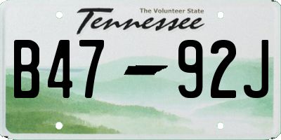 TN license plate B4792J