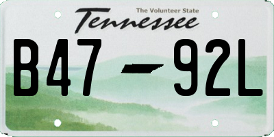TN license plate B4792L