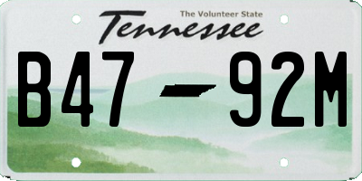 TN license plate B4792M
