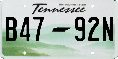 TN license plate B4792N