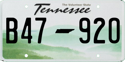 TN license plate B4792O