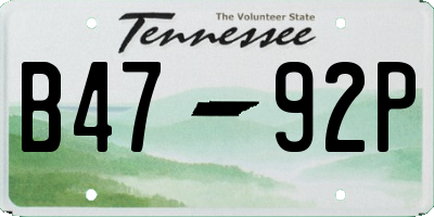 TN license plate B4792P