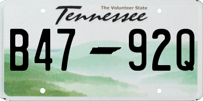 TN license plate B4792Q