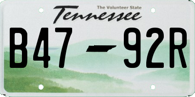 TN license plate B4792R