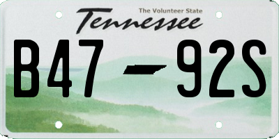 TN license plate B4792S