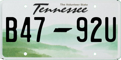TN license plate B4792U