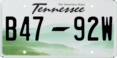 TN license plate B4792W