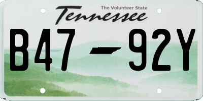 TN license plate B4792Y