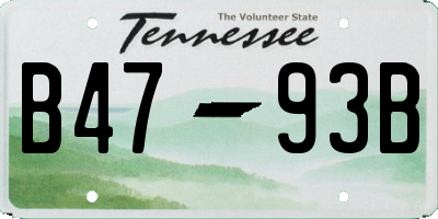 TN license plate B4793B